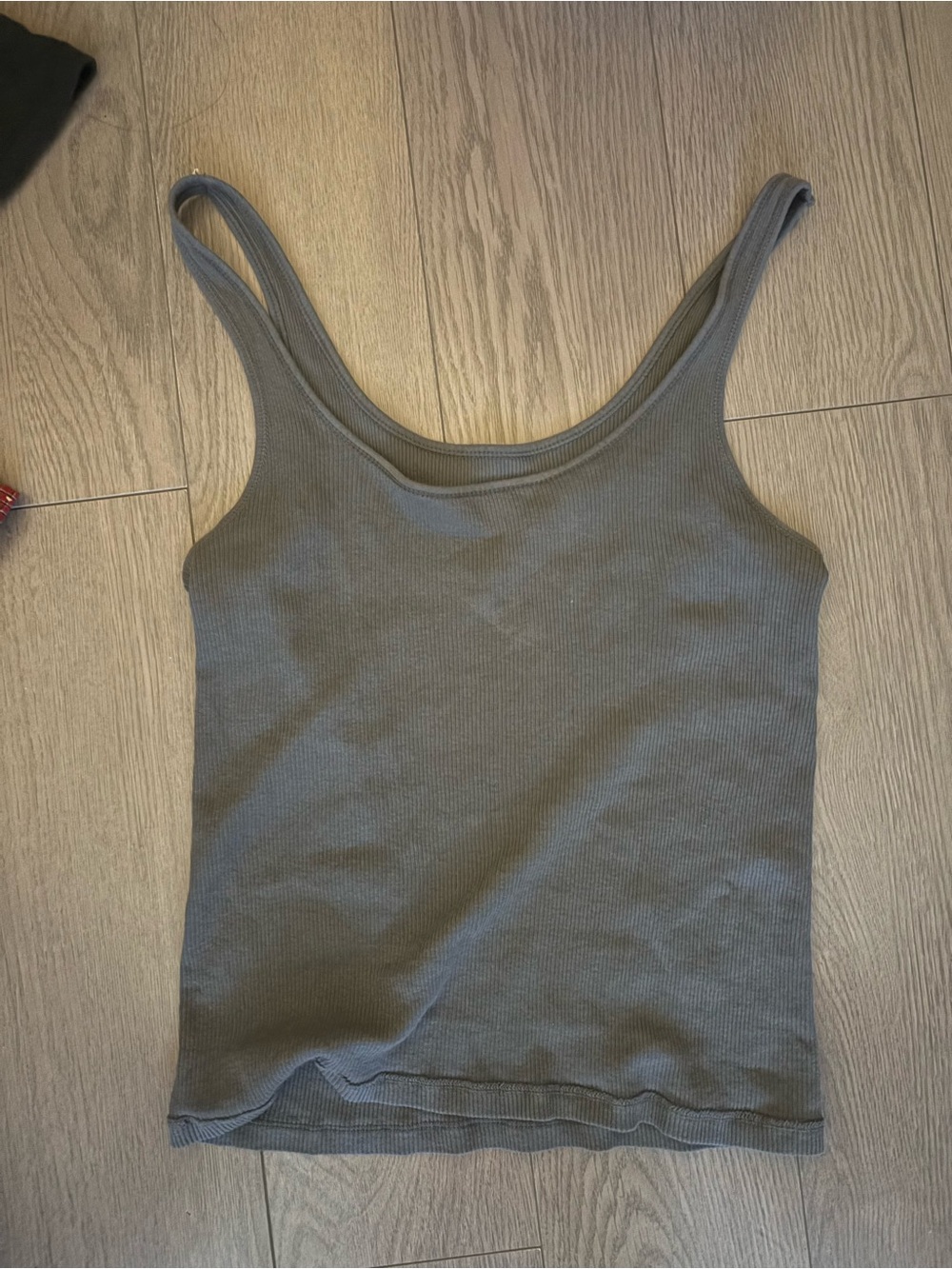 Brandy Melville Women's Ribbed Tank Top - Grey